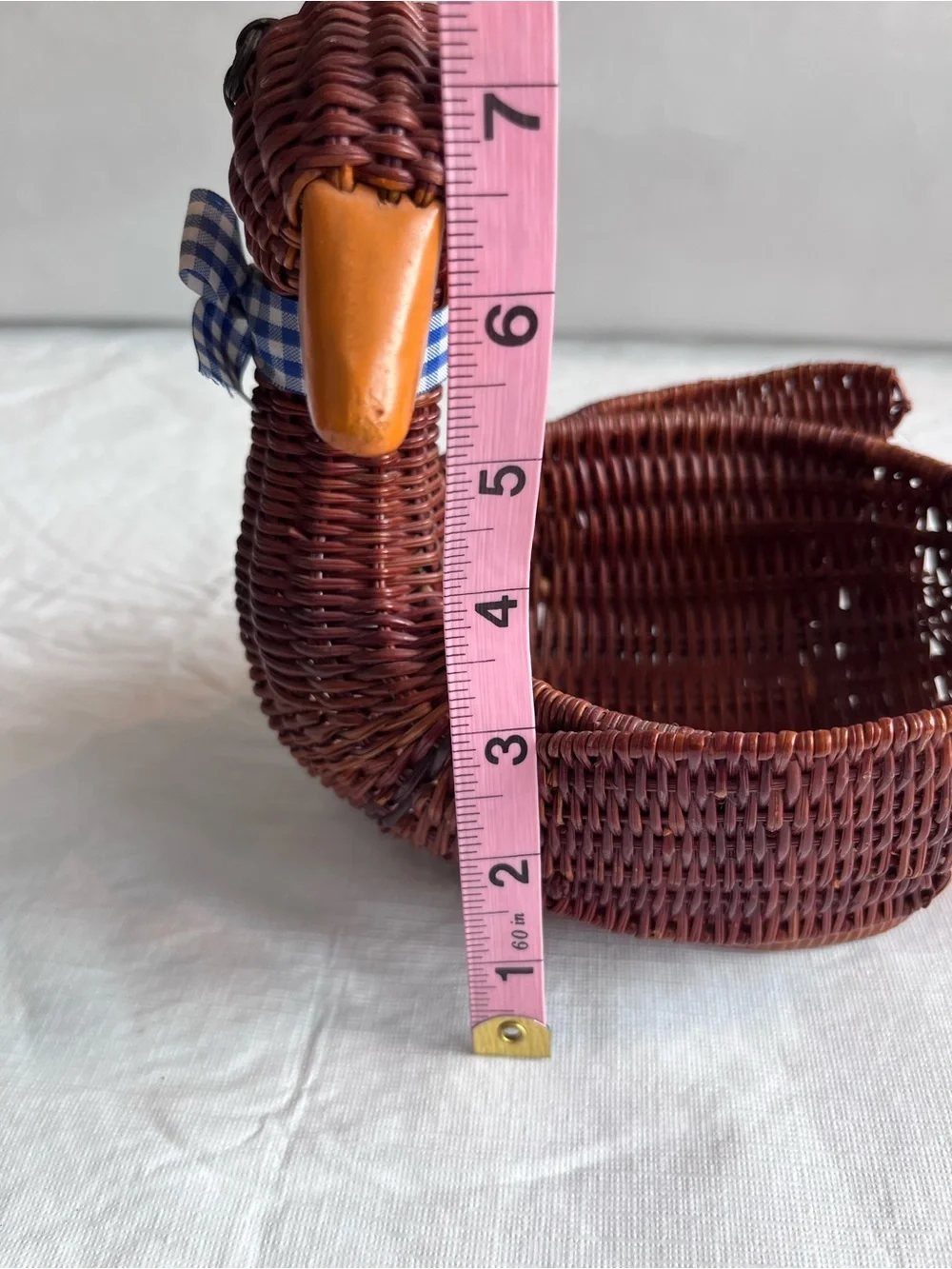 Vintage Duck Wicker Woven Basket 80’s 90’s